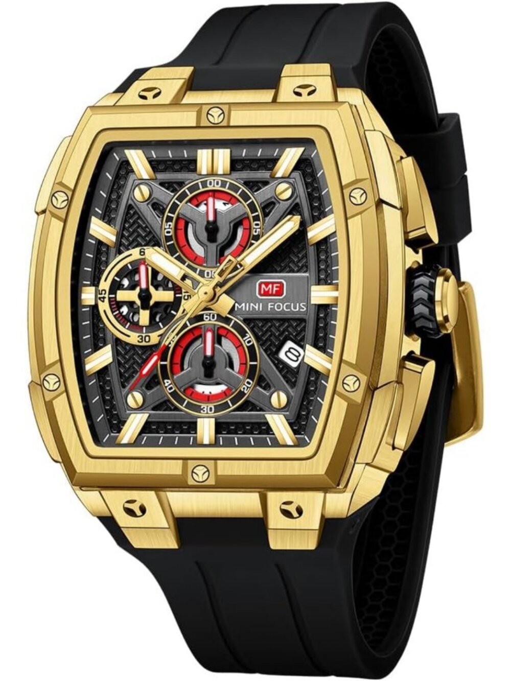 Stylish Men's Analog Skeleton Tonneau Watch with Chronograph - Perfect for